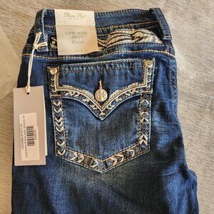 MISS ME JEANS (NWT) Low-Rise Boot Cut 31 x 30 Erella Border L9549BS-K1511-31 NEW